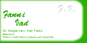 fanni vad business card